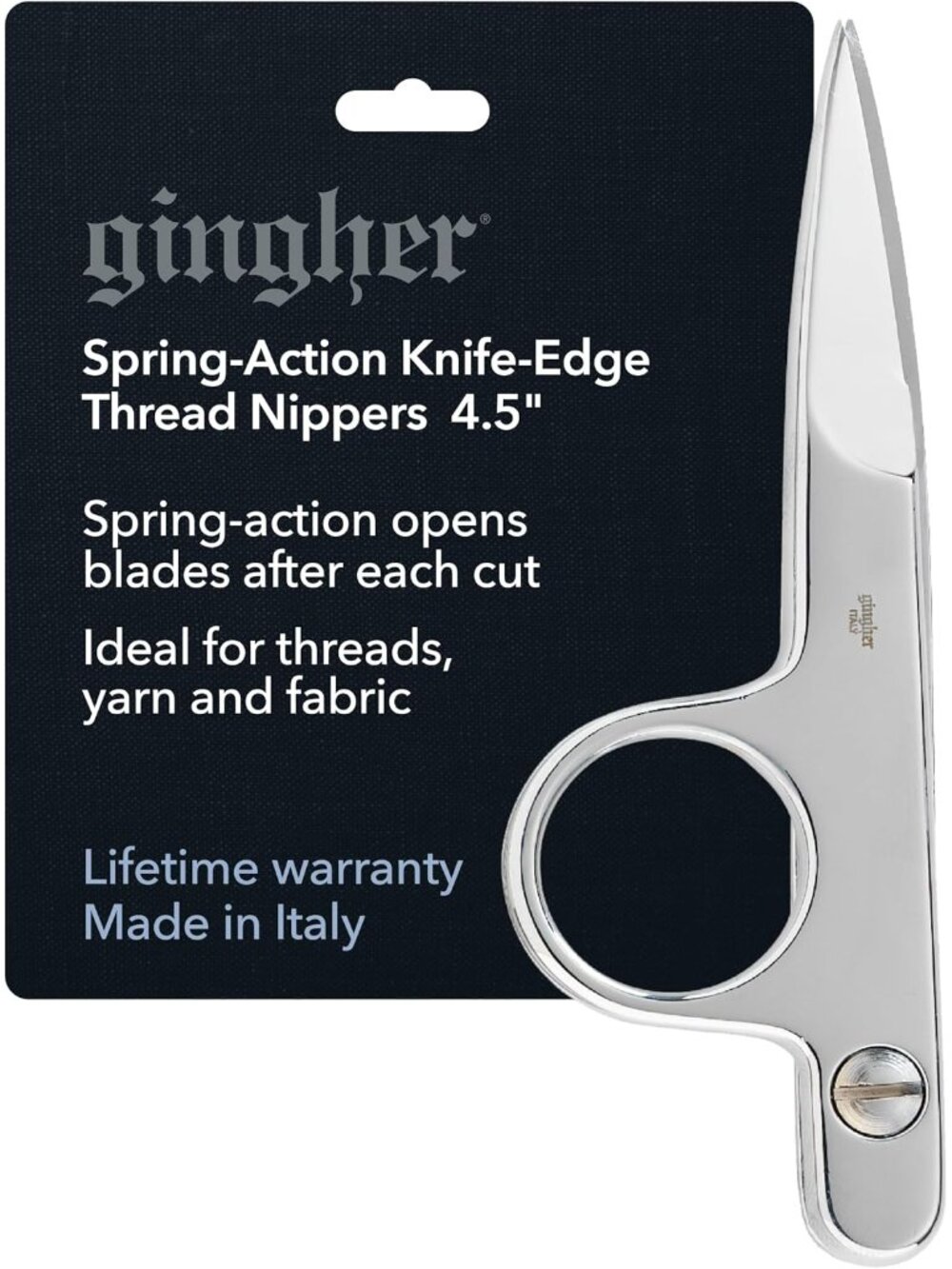 4.5" Spring-Action Knife-Edge Thread Snips, Fabric Scissors